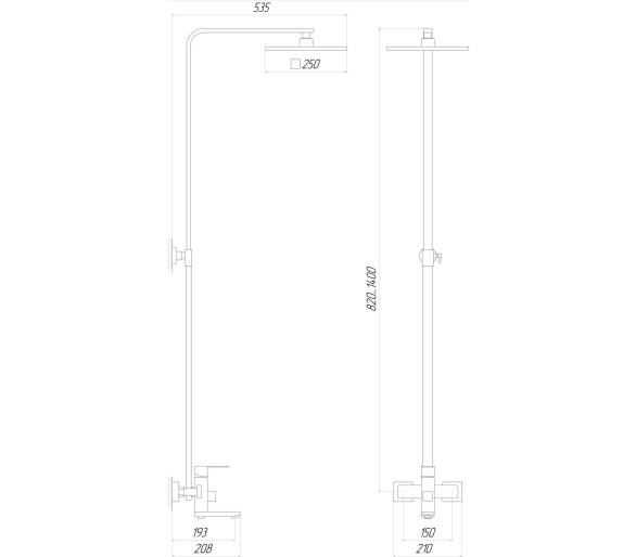 Душевая система Globus Lux SICILIA VAN-SBQ-SH-02-304