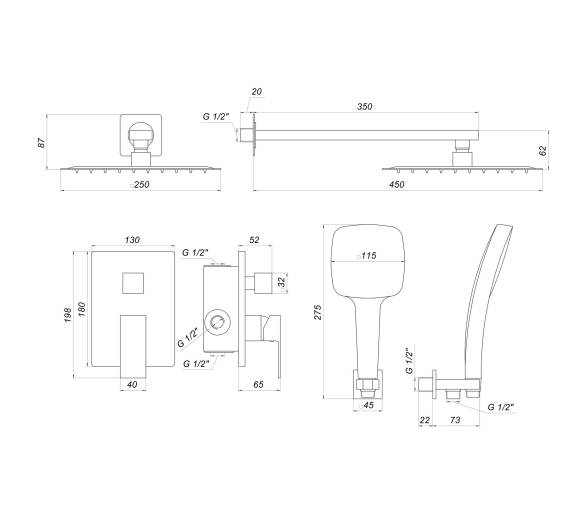 Душевая система Globus Lux SMART GLM-205-BB