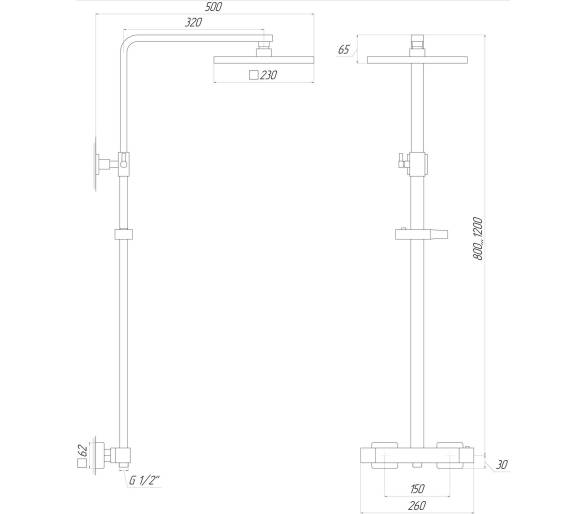 Душевая система Globus Lux Solly GLSO-0044