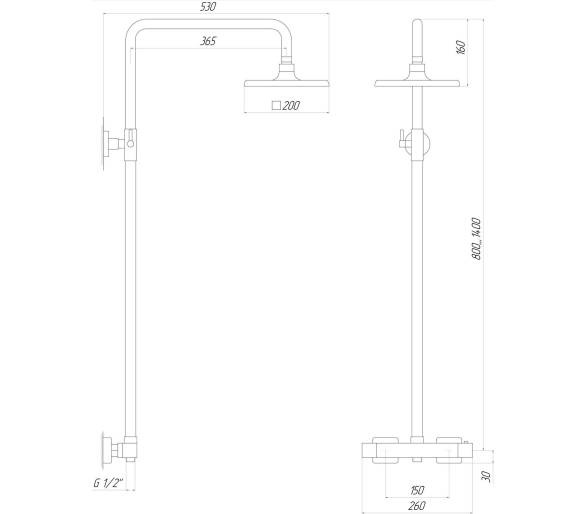 Душова система Globus Lux Termostatic Q GLM-0040T