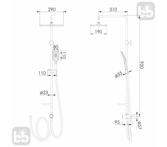 Душова система MODUS 290 ABS, Imprese