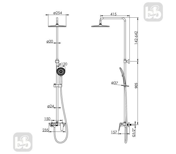 Душова система BILA DESNE 255 ABS, Imprese