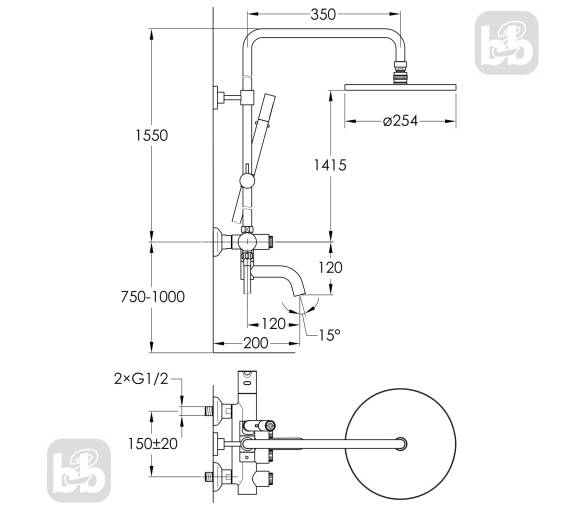 Душова система SMART CLICK 255 +b зі змішувачем, Imprese