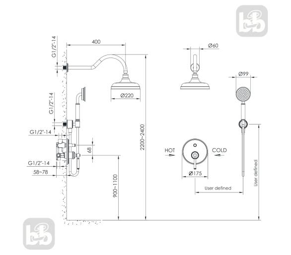 Душевая система скрытого монтажа HYDRANT, Imprese