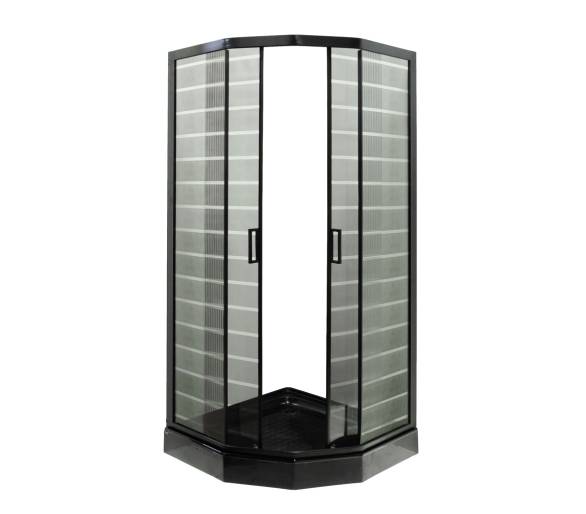 Душова кабіна VIVIA — Ida Black P 92/5 B LN 90х90х205 мілкий піддон