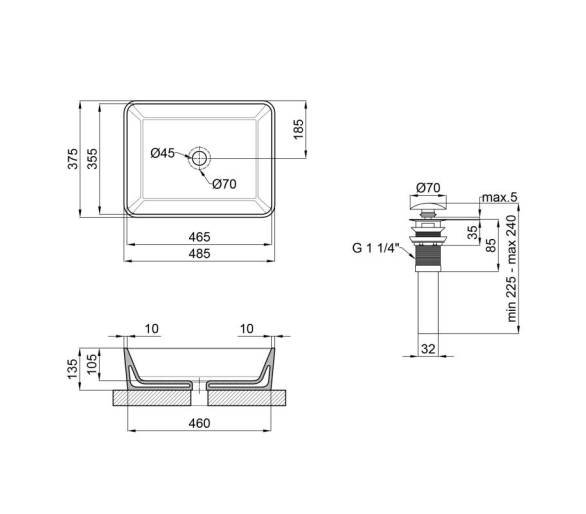 Умивальник Qtap Tern 475
