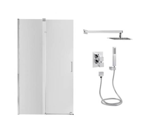 Стіна Walk-In GLIDE 120x190 + Душ.набір прихований з термостатом