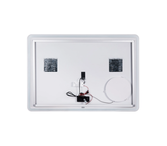 Дзеркало Qtap Crow з LED, лінза, годинник 1000х800