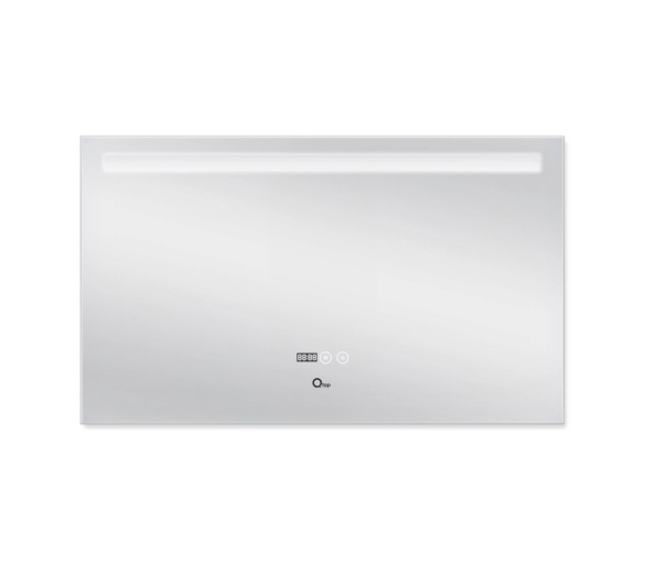 Зеркало Qtap Mideya (DC-F609) с LED, часы 1000х600