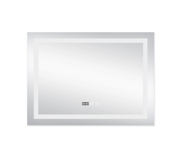 Зеркало Qtap Mideya (DC-F904) с LED, часы 800х600