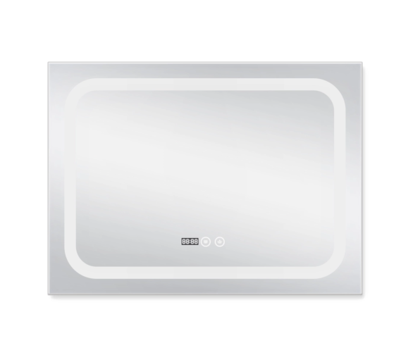 Дзеркало Qtap Mideya (DC-F906) з LED, годинник 800х600