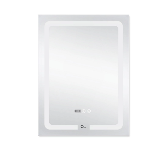 Дзеркало Qtap Mideya (DC-F937) з LED, годинник 600х800
