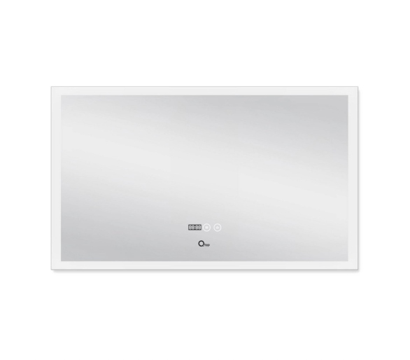 Дзеркало Qtap Mideya Classic з LED, годинник 1000х800