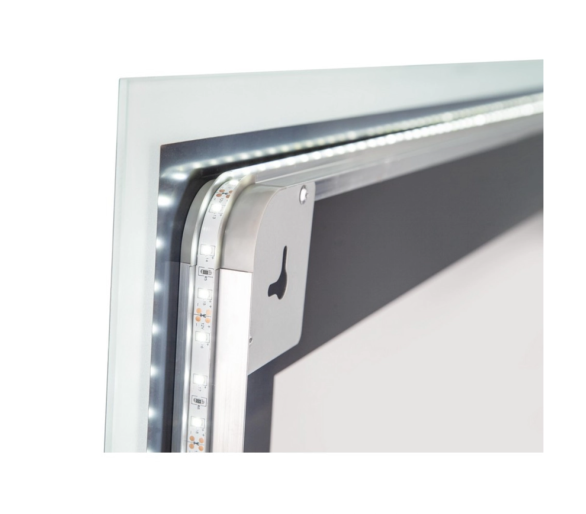 Зеркало Qtap Mideya Classic с LED, часы 1000х800