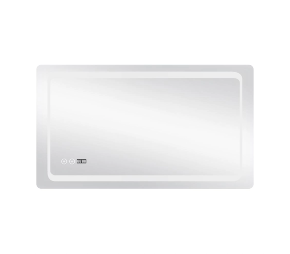 Дзеркало Qtap Mideya з LED, годинник 1000х600