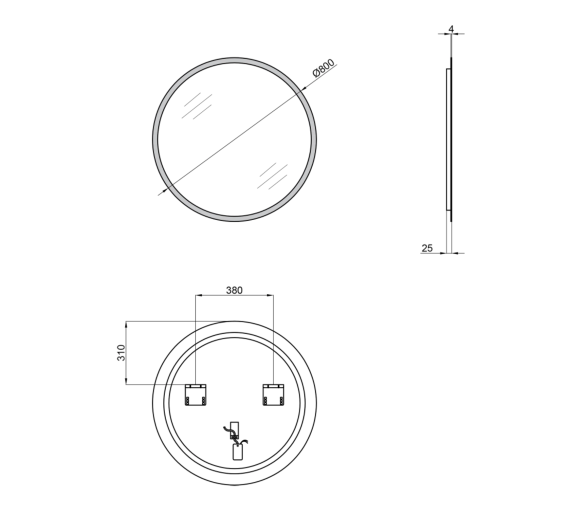 Дзеркало Qtap Virgo з LED, 780х580