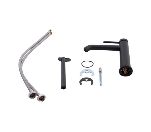 Смеситель для раковины Qtap RobinM Black Matt