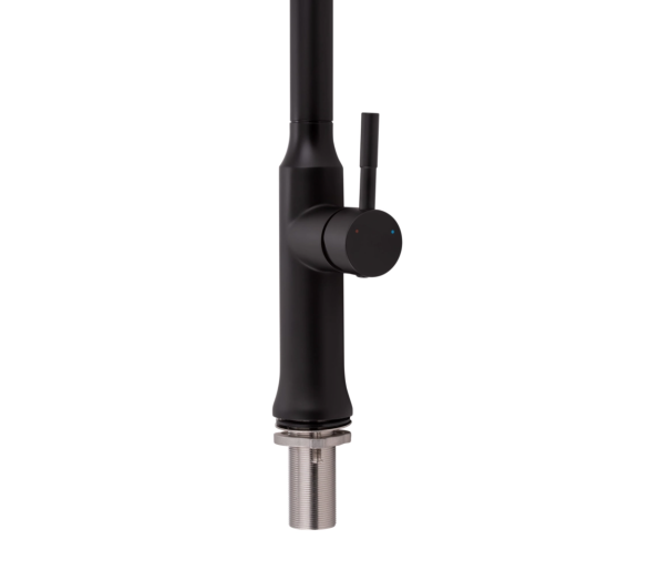 Змішувач для кухні висувний Qtap Baruska Black Matt