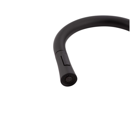Змішувач для кухні висувний Qtap Baruska Black Matt