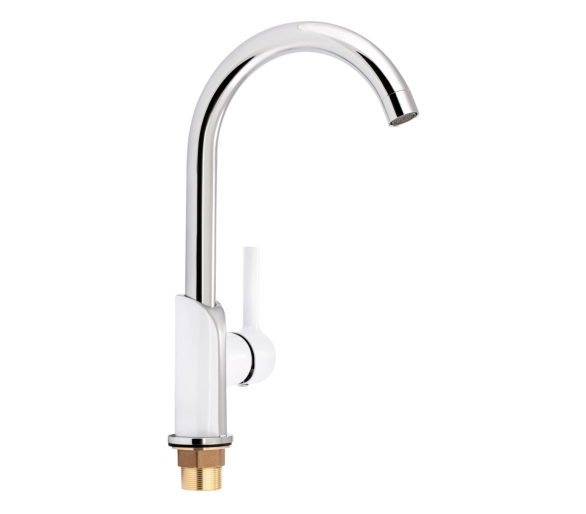 Змішувач для кухні Qtap Grand Chrome/White