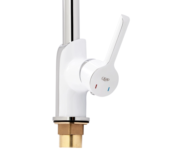 Змішувач для кухні Qtap Grand Chrome/White