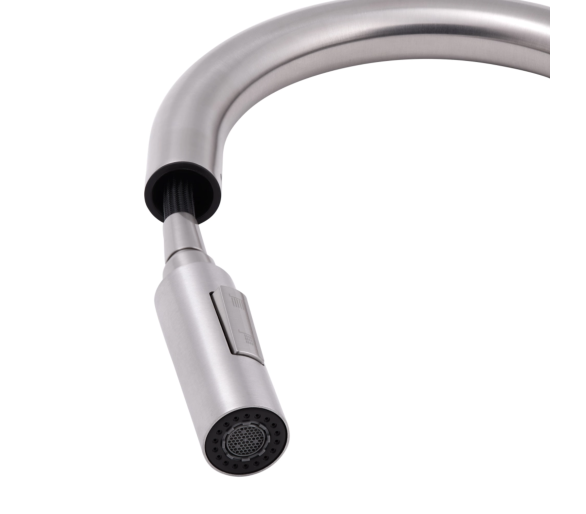 Змішувач для кухні висувний Qtap Lenicka Nickel PVD