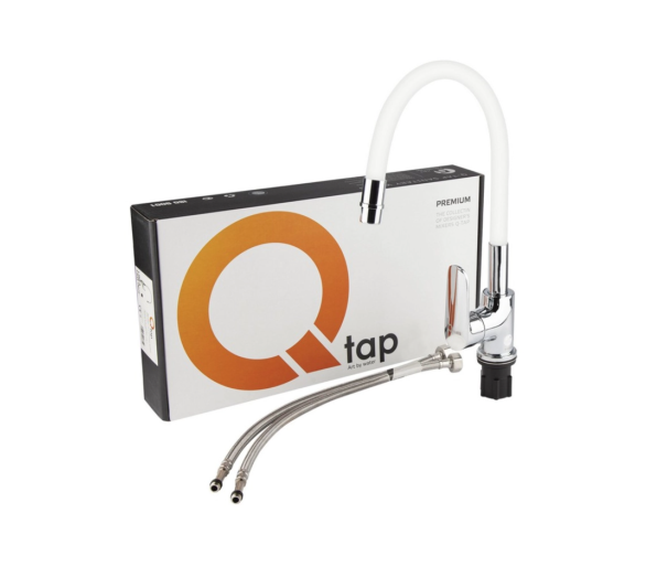 Змішувач для кухні гнучкий Qtap Linea Chrome/White