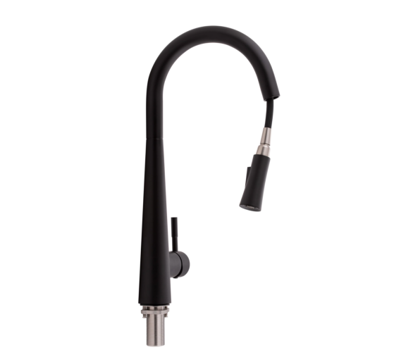 Змішувач для кухні висувний Qtap Evicka Black Matt