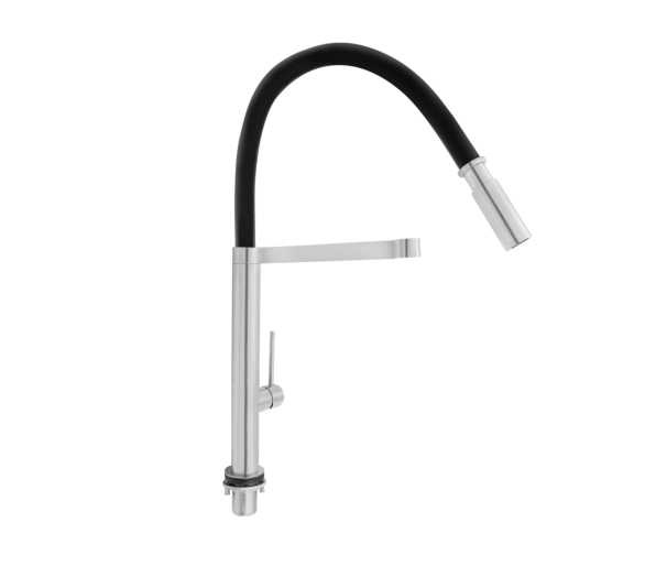 Смеситель для кухни гибкий Qtap Linea Chrome/Black