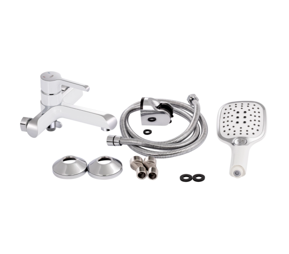 Змішувач для ванни Qtap Grand Chrome/White