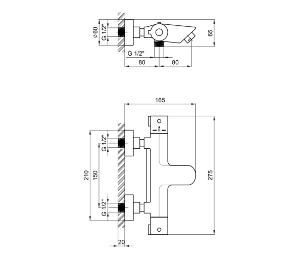 Змішувач для ванни з термостатом Qtap Inspai-Therm Chrome