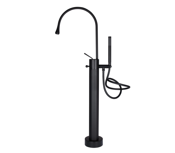 Змішувач для ванни підлоговий Qtap Virgo Black Matt