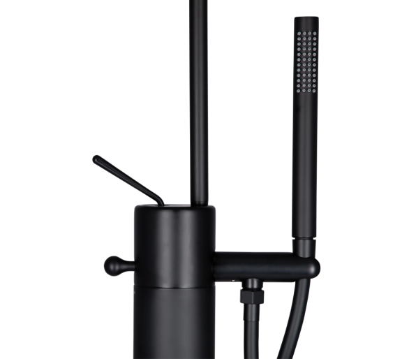 Смеситель для ванны напольный Qtap Virgo Black Matt
