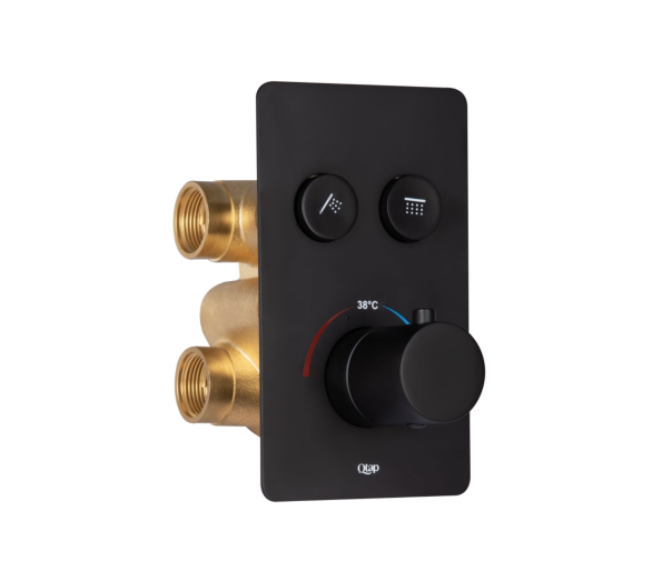 Смеситель скрытый 2 потр. термо. Qtap Votice Black Matt