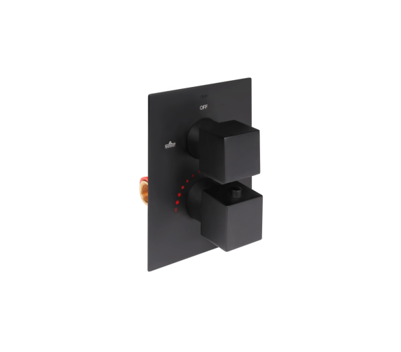 Душова система прихована термо. 2 спож. Qtap Aquarius Black Matt