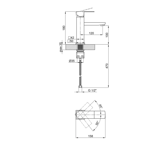 Змішувач для раковини Lidz Kubis Black