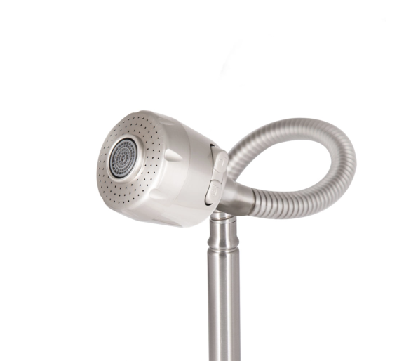 Змішувач для кухні гнучкий Lidz AriaF41 Nickel