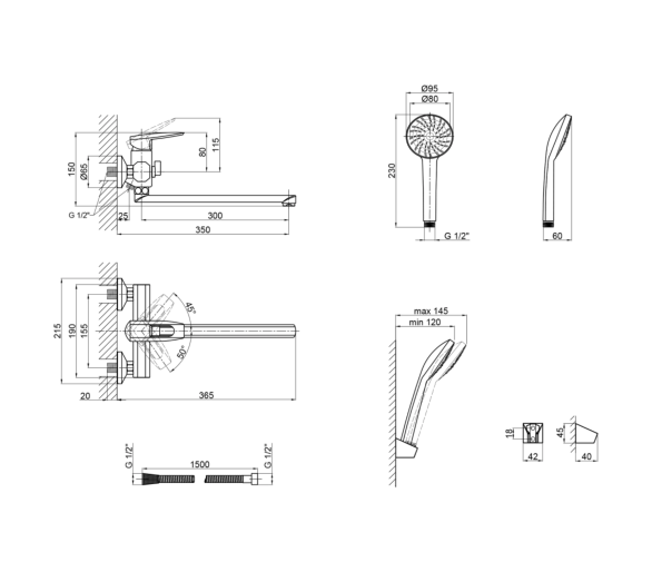 Смеситель для ванны Lidz Sofi 005 Chrome