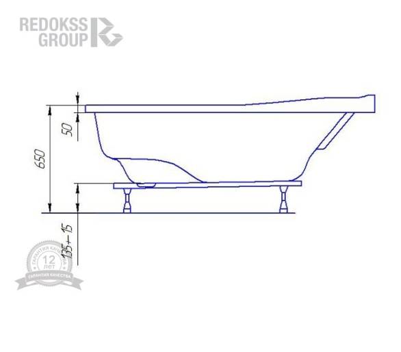 Акриловая ванна Redokss San Arezzo 205x90