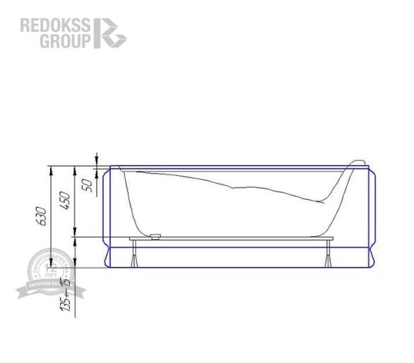 Акриловая ванна Redokss San Rimini 130x75