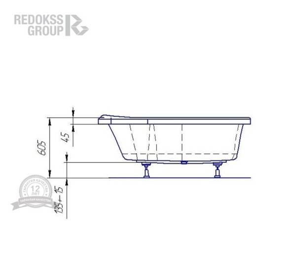 Акрилова ванна Redokss San Modena L/R 170x105