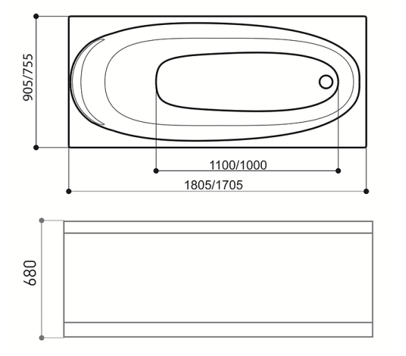 Гідромасажна ванна WGT Rialto ARONA 180x90
