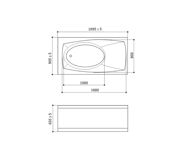 Гидромассажная ванна WGT Rialto TIVOLI 170x90