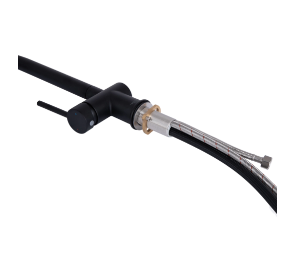 Змішувач для кухні висувний і фільттра Qtap Rozcesti Black Matt