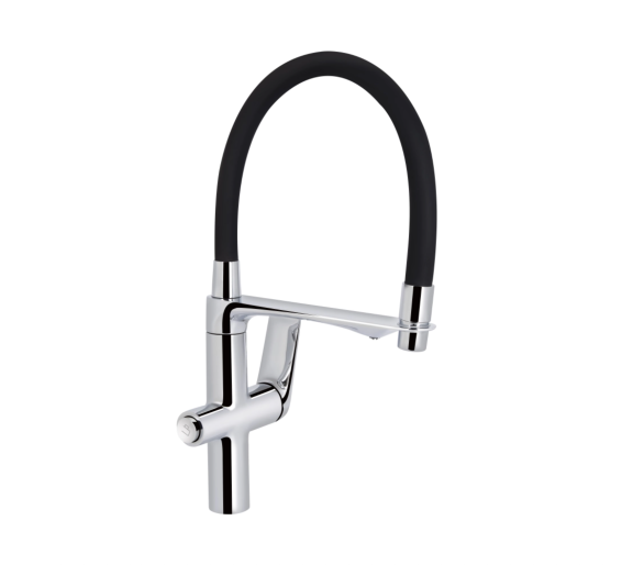 Смеситель для кухни гибкий Qtap Vlasta New Chrome/Black