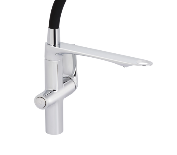 Змішувач для кухні гнучкий Qtap Vlasta New Chrome/Black