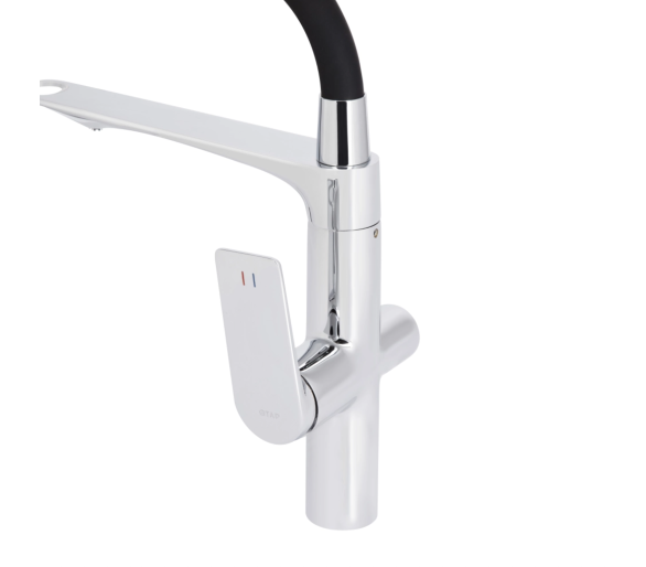 Змішувач для кухні гнучкий Qtap Vlasta New Chrome/Black