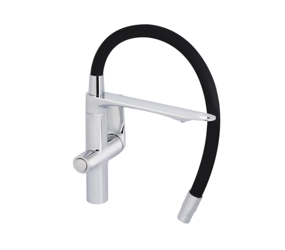 Смеситель для кухни гибкий Qtap Vlasta New Chrome/Black