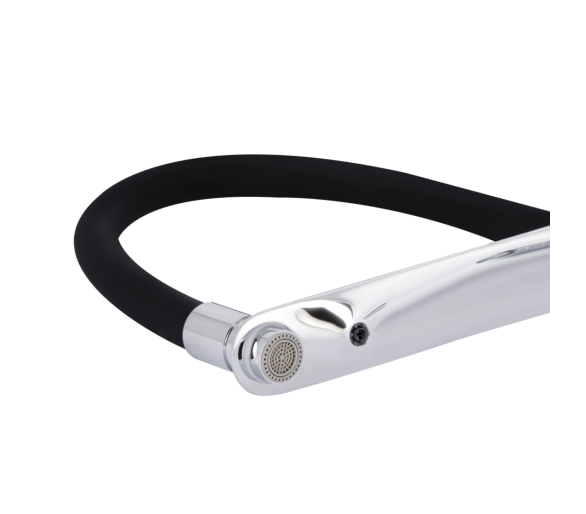 Змішувач для кухні гнучкий Qtap Vlasta New Chrome/Black