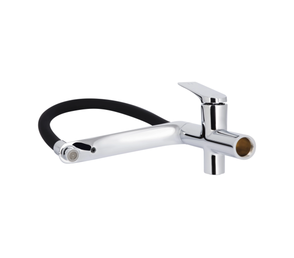 Змішувач для кухні гнучкий Qtap Vlasta New Chrome/Black